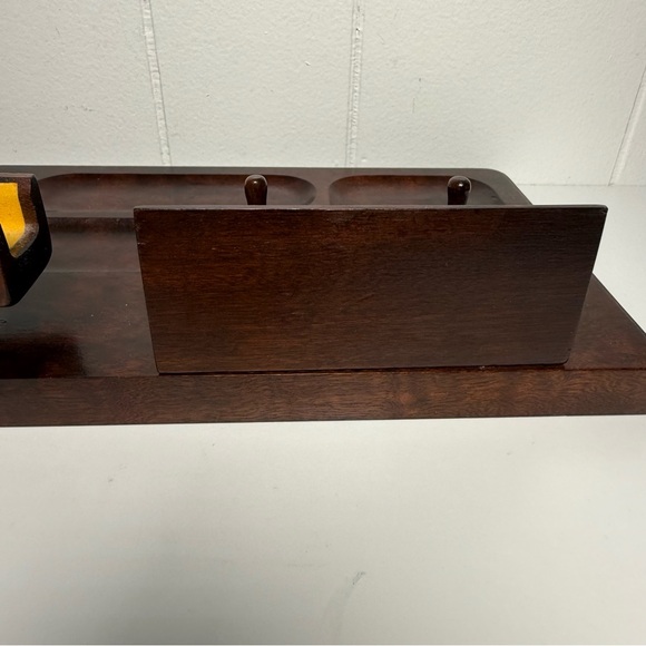 Vintage MCM Wooden Dresser Top Valet Jewelry Organizer Dresser Caddy - Picture 8 of 12